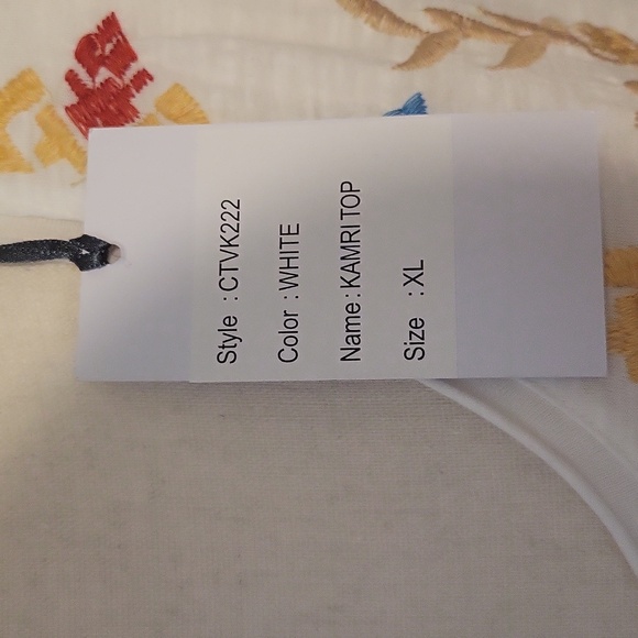 CAITE Fully Embroidered Kamri Tee with 3/4 length sleeves - Picture 5 of 9